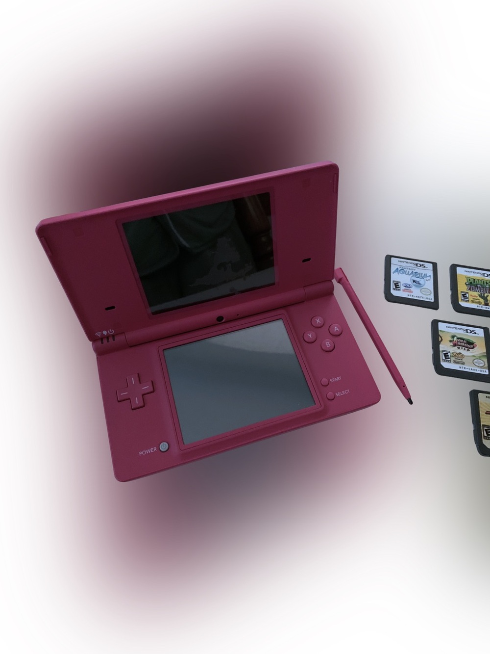 Nintendo DS Lite Magenta Portable Gaming System & bundle of Games